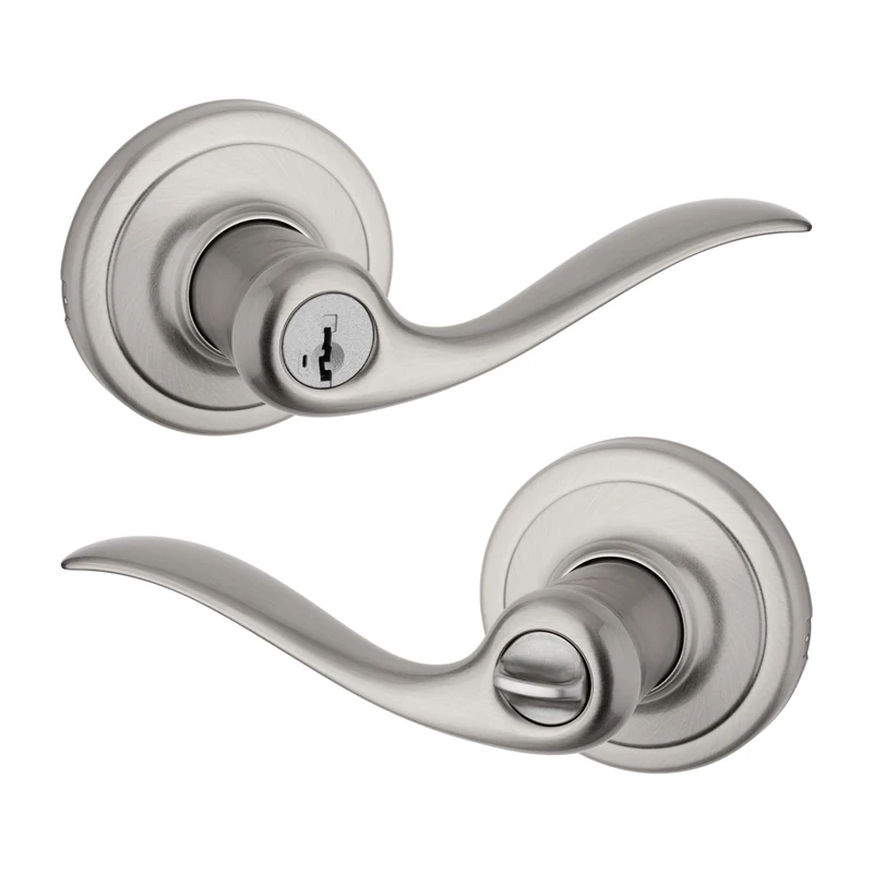 Kwikset 740Tnl-S Tustin Keyed Entry Door Leverset with Smart Key Form The Signat Satin Nickel