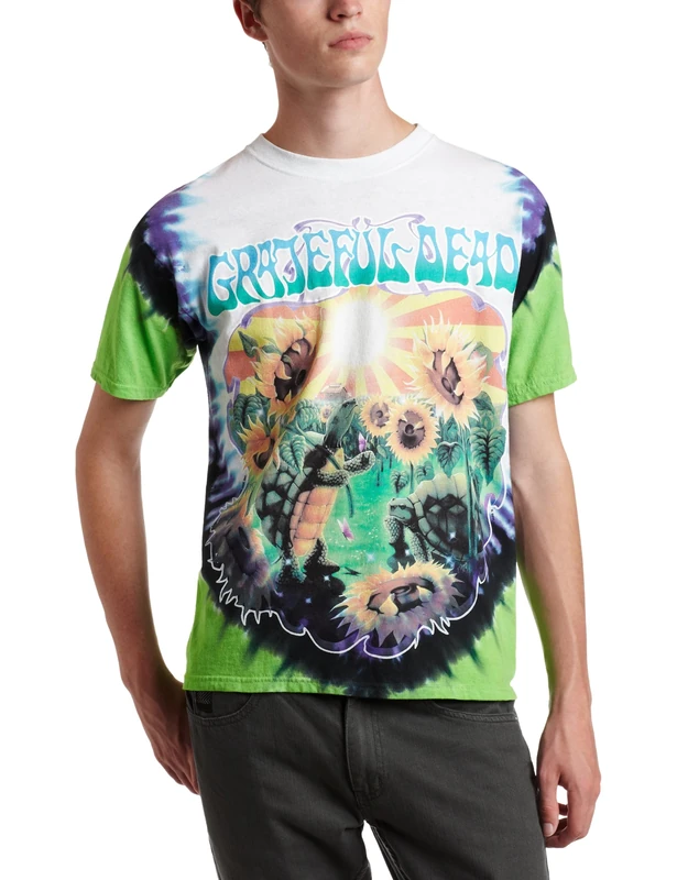 Liquid Blue Men's Grateful Dead Sunflower Terrapin Tie Dye T-Shirt, Multi, XL