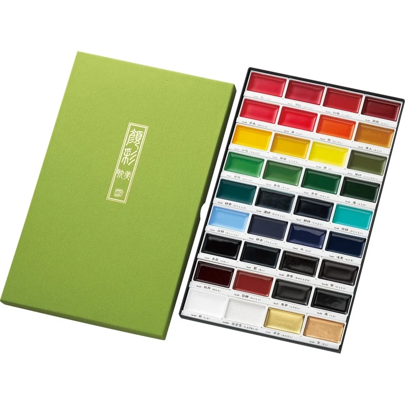 Kuretake GANSAI TAMBI Watercolour Paint Set 36 Colors, Traditional, Professional-quality art supplies for artists, Non-Toxic, Made in Japan - Image 1
