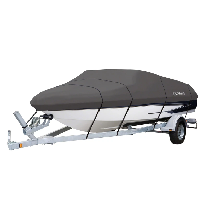 Classic Accessories StormPro Heavy Duty Boat Cover, Charcoal, Fits 16' - 18.5' L x 98" W