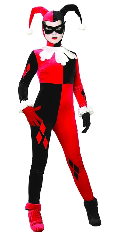 Rubies Official Ladies Super Villain Harley Quinn Jumpsuit, Adult Costume - Medium Halloween, World Book Day