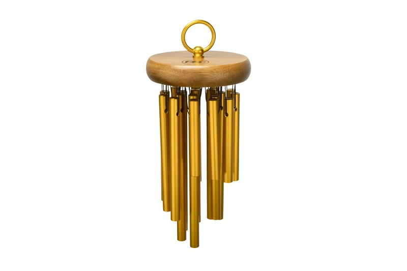 Meinl Percussion Hand Held Chimes - Medium-Large Musical Instrument with 18 Sound Bars - Hand-Played - With Holding Ring - Aluminum, Gold (CH-H18)