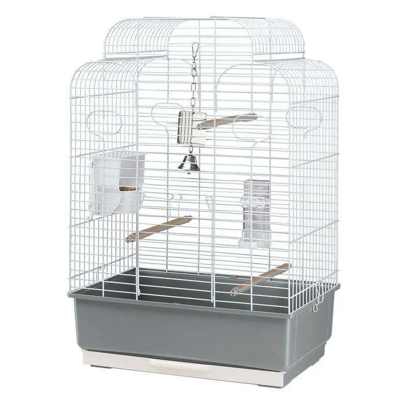 Ferplast Bird Cage Aviary Gala Large Cage for Birds, Parakeets, Parrotlets, Cockatiels, Parrots, Metal, Accessories Included Rotating Feeder Perches, 50 x 30 x h 75.5 cm