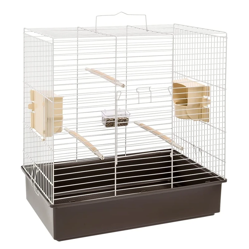 Ferplast Bird Cage Sonia Large Cage for Birds, Parakeets, Parrotlets, Cockatiels, Parrots, Metal, Accessories Included Rotating Feeders Perches, 61.5 x 40 x h 65cm.