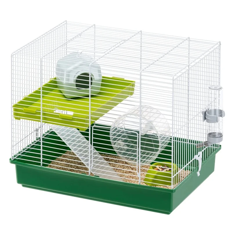 Ferplast Hamster Duo Hamster Cage - Two-Story Spacious Habitat with Compact Design, Accessories Included, 46x29xh37.5 cm
