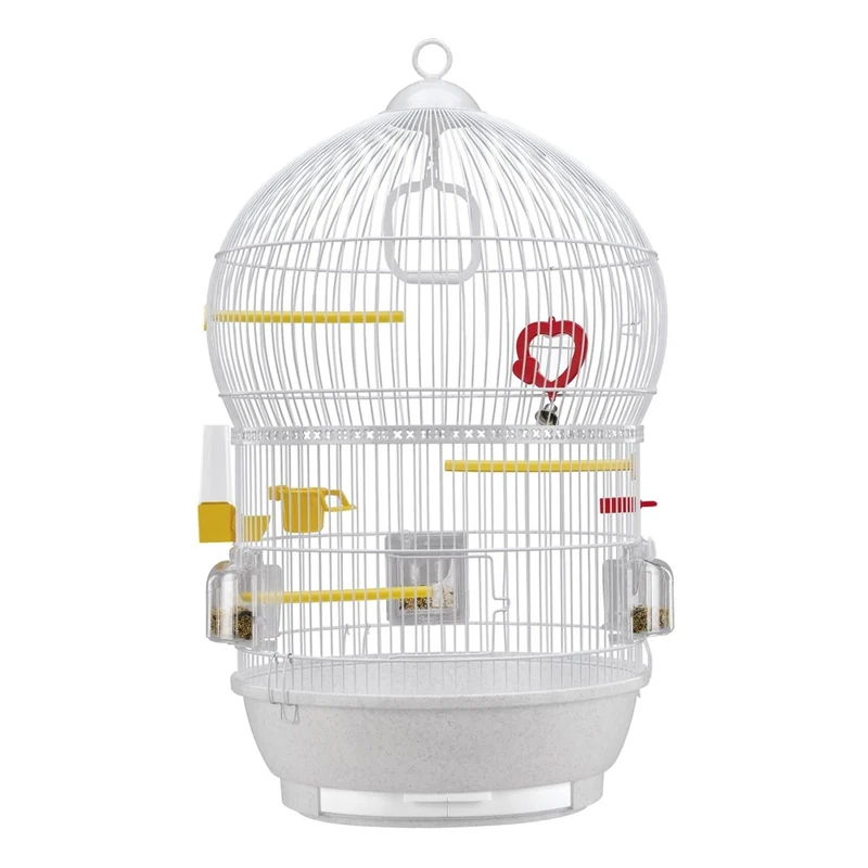Ferplast Bird Cage BALI Cage for Birds, Canaries, Budgies, Finches, Loverbirds, Metal, Accessories Included Rotating Feeders Perches, 43.5 x 43.5 x h 68.5 cm.