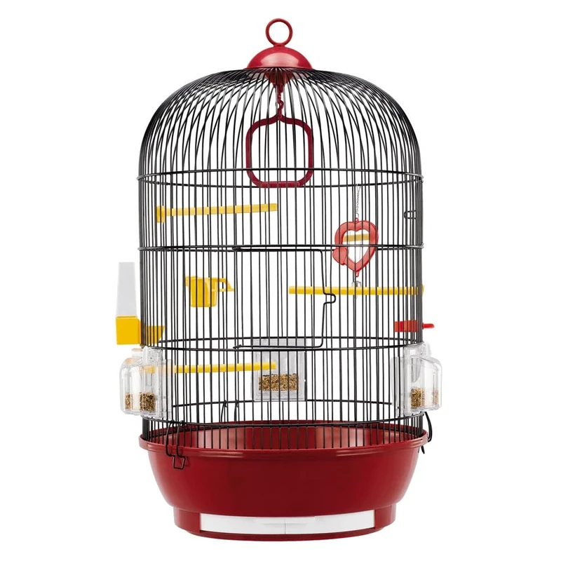 Ferplast Bird Cage DIVA Cage for Birds, Canaries, Budgies, Finches, Loverbirds, Metal, Accessories Included Rotating Feeders Perches, 40 x 40 x h 65 cm.