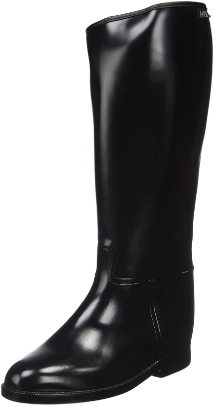 HKM Women's Riding Boots Short and Wide with Elastic Panel, Womens, Reitstiefel -Damen Kurz & Weit- mit Elastikeinsatz, Black, 36 EU
