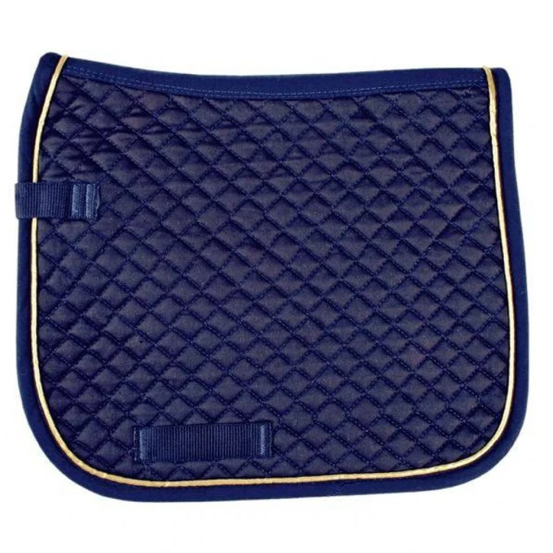Hkm Hkm 4000315738007 Saddle Cloth Small Quilted Dressage 6572 Blue/Goldthoroughbred/Warmblood