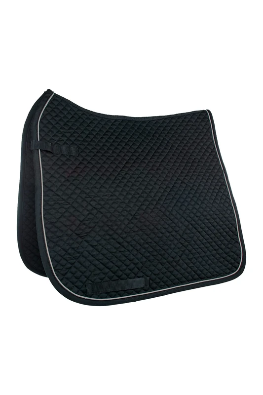 HKM Small Quilted Dressage Saddle Cloth Black/Silver Pony