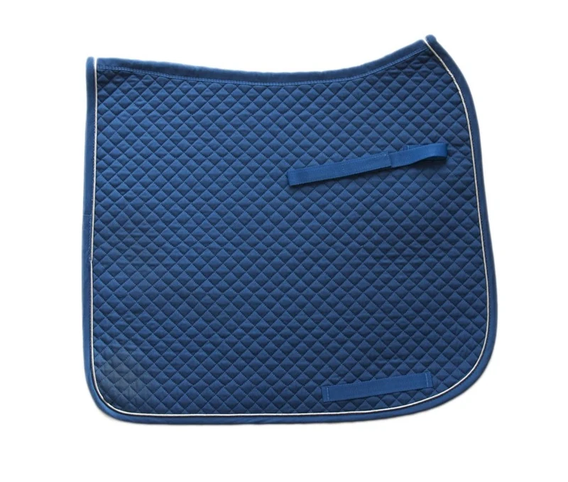 HKM Small Quilted Dressage Saddle Cloth Medium Blue/Silver, Thoroughbred/Warmblood