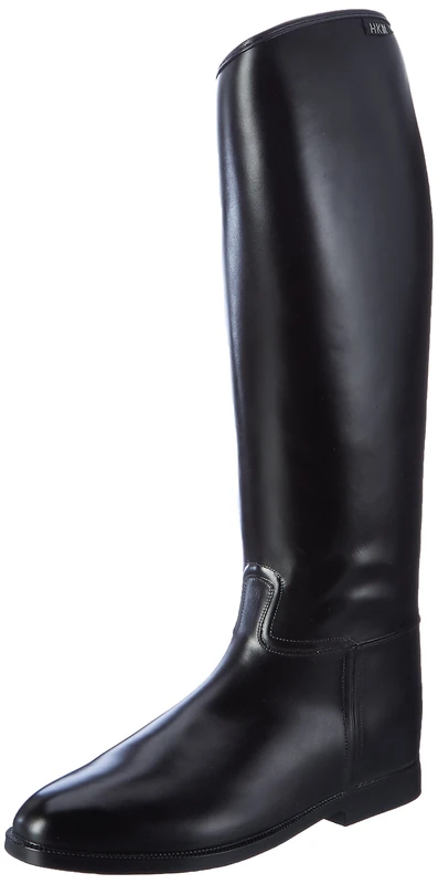 HKM Men’s Riding Boots, Long and Wide, Size: m with Elastic Insert, Men, Reitstiefel -Herren Lang & Weit- m. Elastikeinsatz, Black, 42 EU (8 UK)