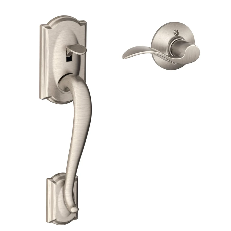 SCHLAGE Lock Camelot Front Entry Handle Accent Right-Handed Interior Lever (Satin Nickel) FE285 CAM 619 Acc RH