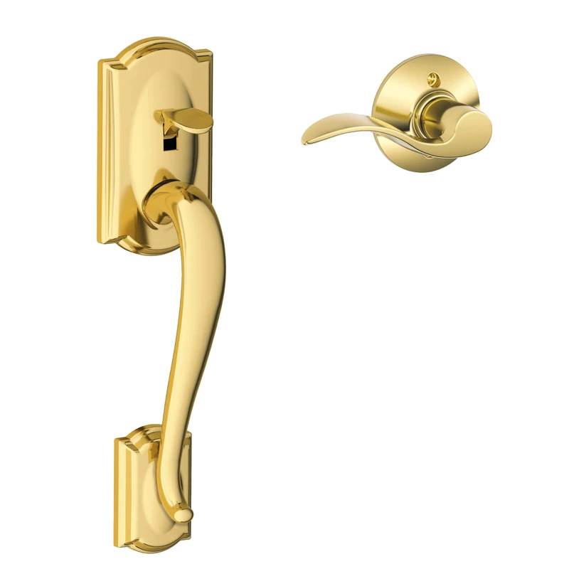 Camelot Front Entry Handle Accent Right-Handed Interior Lever (Bright Brass) FE285 CAM 505 Acc 605 RH