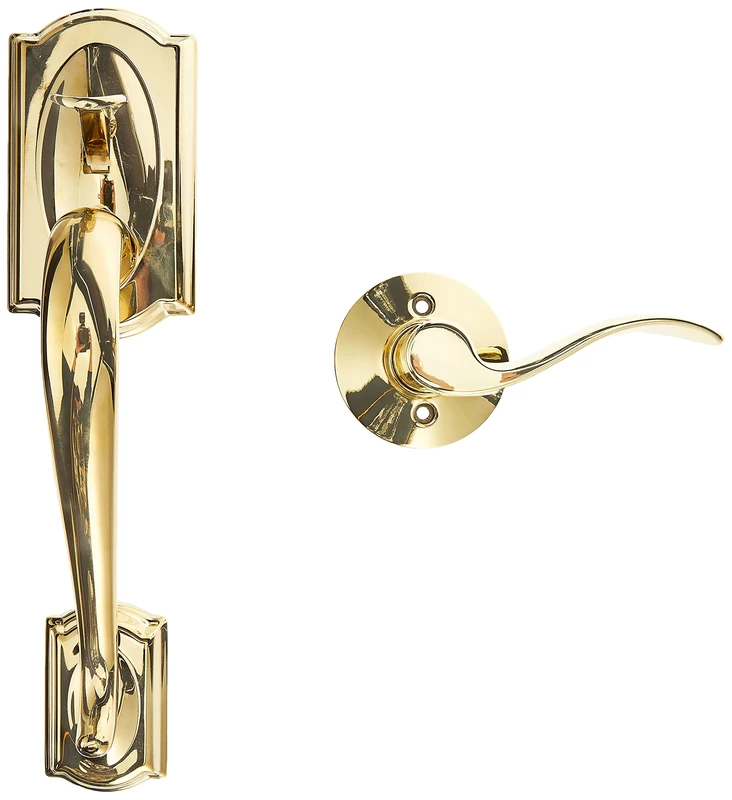 Camelot Front Entry Handle Accent Left-Handed Interior Lever (Bright Brass) FE285 CAM 505 Acc 605 LH
