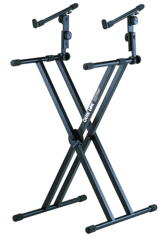 Quik Lok QL/642 Double Braced Double Tier Keyboard Stand - Black