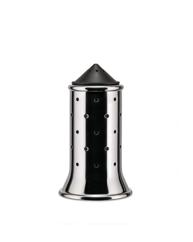 Alessi Salt Castor with Base and Lid, Black