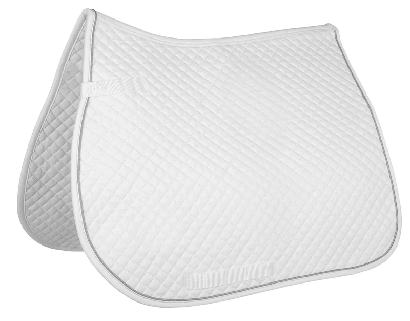 Hkm Hkm 4000315008186 Saddle Cloth Small Quilted Versatility1271 White/Silver Pony
