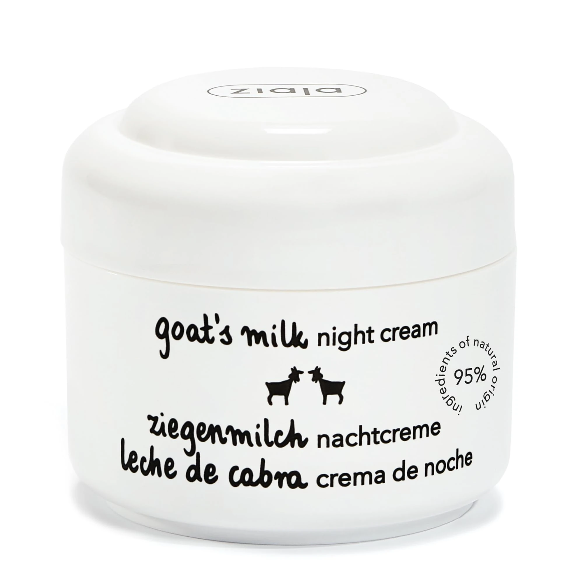 Ziaja Goat’s Milk Night Cream, 50 ml - Nourishing Anti-Ageing Moisturiser for Dry and Wrinkle-Prone Skin