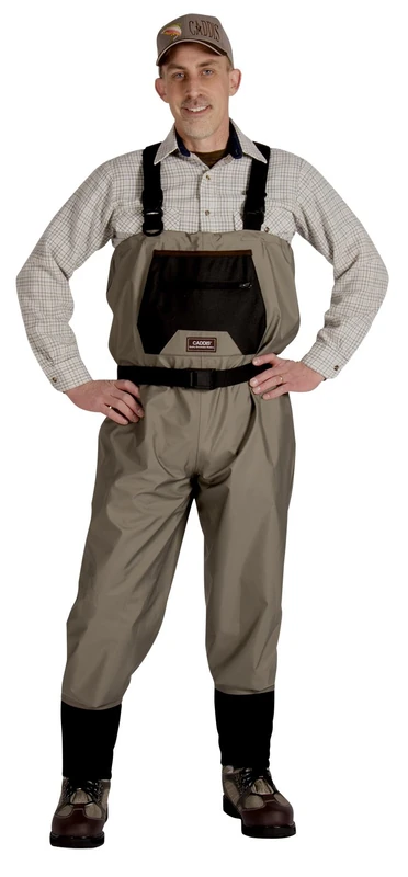 CADDIS Men's Taupe Affordable Breathable Stocking Foot Wader, Medium Short Stout