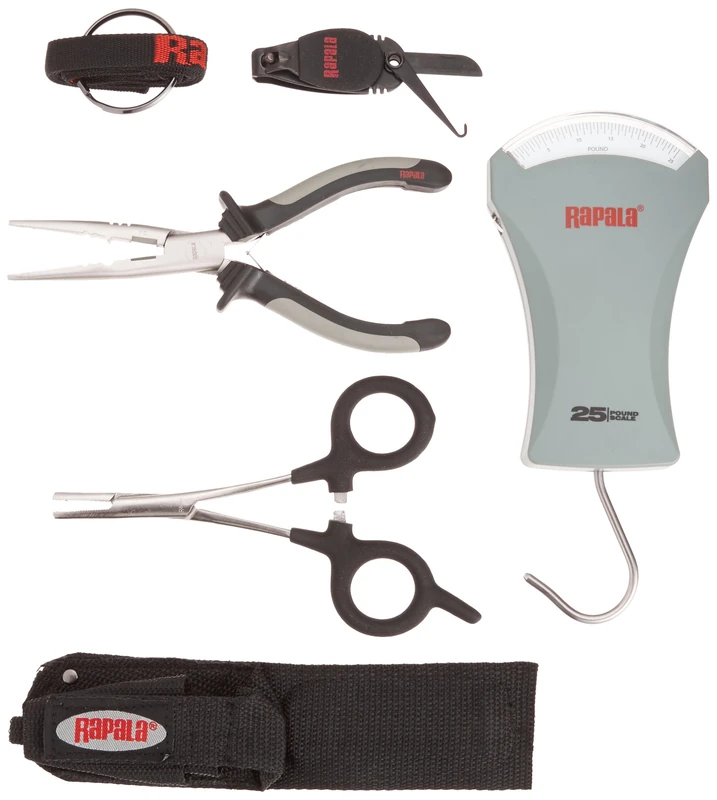 Rapala Combo Pack 6 1/2 Pliers / 5 1/2 Forceps / 25 lb.Scale/Clipper/Sheath