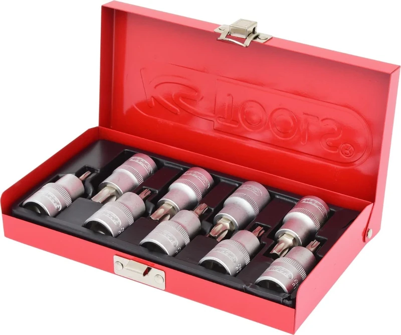 KS Tools 911.1385 T20-T60 1/2-inch TX Bit Socket Set (9 Pieces)