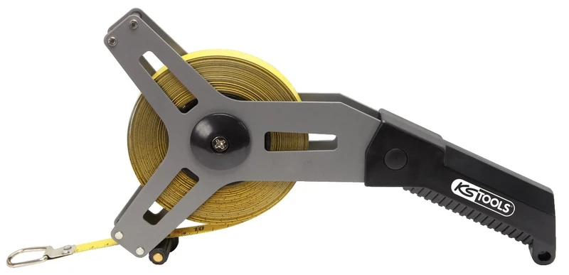 KS Tools 300.0050 Frame tape measure with yellow steel tape, 30m