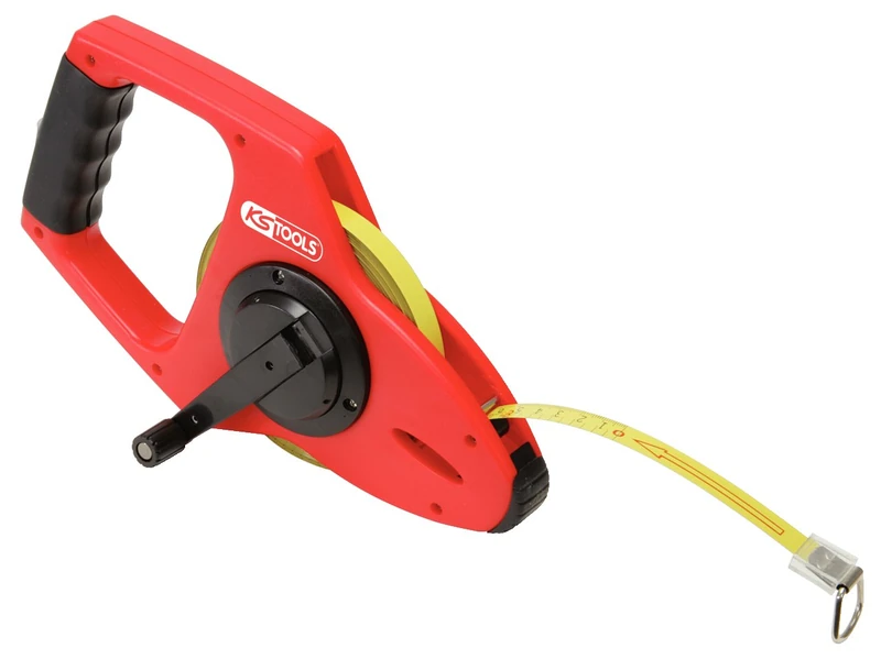 KS Tools 300.0055 Frame tape measure with yellow steel tape, plastic housing, 30m
