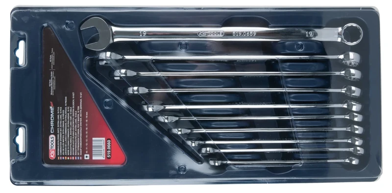 KS Tools 519.0660 10-19mm XL Chrome+ Combi Spanner Set (10 Pieces)