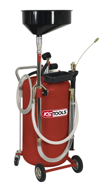 KS Tools 160.0003 Gravity Oil Collector and Suction 90 L + 160.0004, White