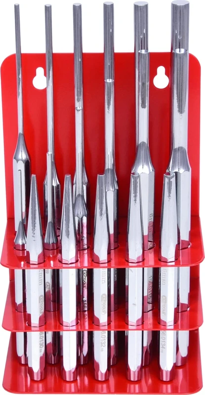 KS Tools 156.0180 Punch Set in Metal Stand Mirror Polished (17 Pieces)
