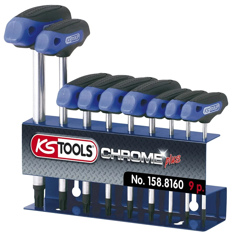 KS Tools 158.8160 TX T10-T50 Ergo+ T-Handle Key Set (9 Pieces)