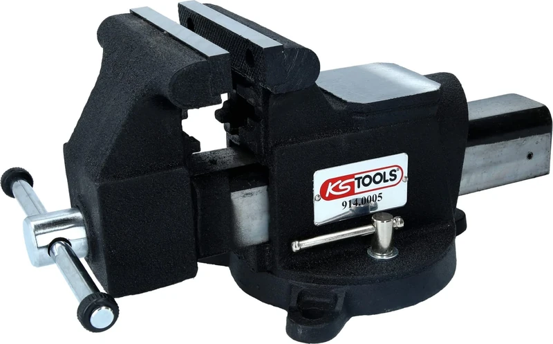 KS Tools 914.0005 5-inch 125mm Bench Vice with Swivel Base