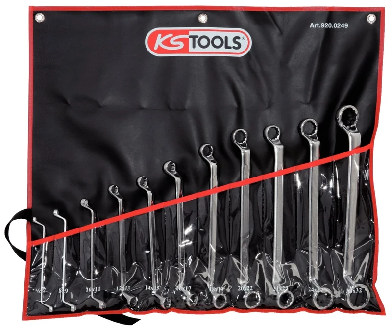 KS Tools 920.0249 7-30 x 6 x 32mm Ultimate+ Ring Spanner Set Offset (11 Pieces)
