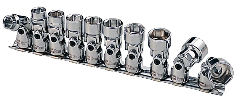 KS Tools 911.3840 3/8-inch Chrome Plus Flex Socket Set (10 Pieces)