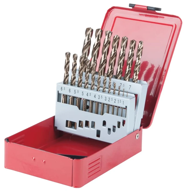 KS Tools 330.3610 HSS-G Co 5 Twist drill set, in metal case 19 pcs 1-10mm
