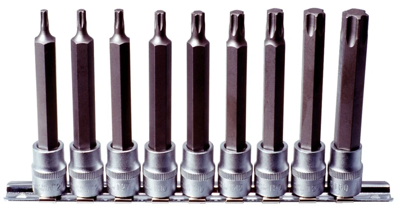 KS Tools 911.155 T20-T60 3/8-inch TX Bit Socket Set (9 Pieces)