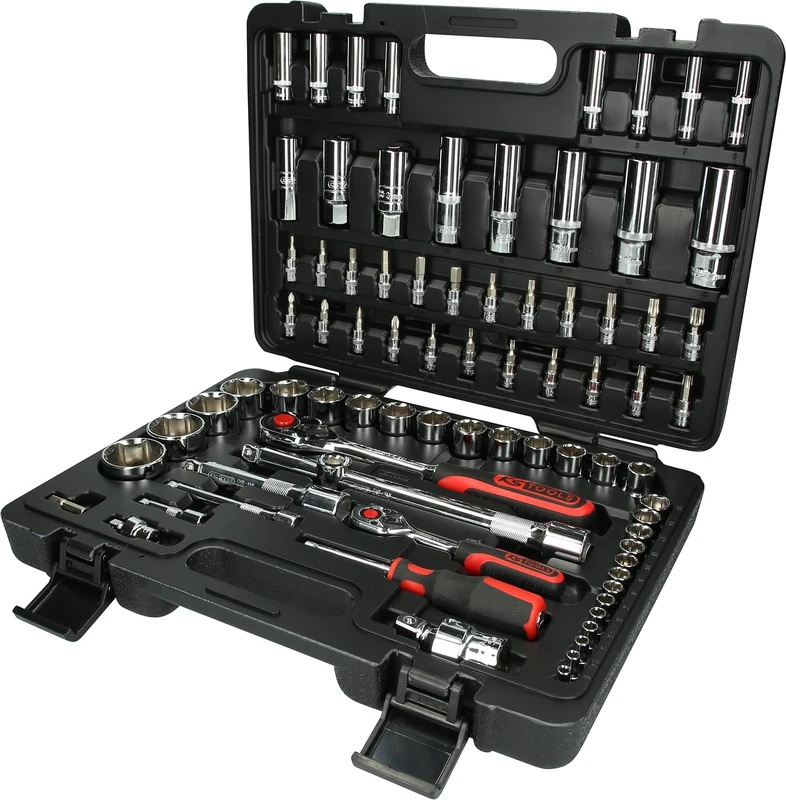 KS Tools 918.0678 1/4 Plus 1/2-inch Chrome Plus Socket Set (78 Pieces)