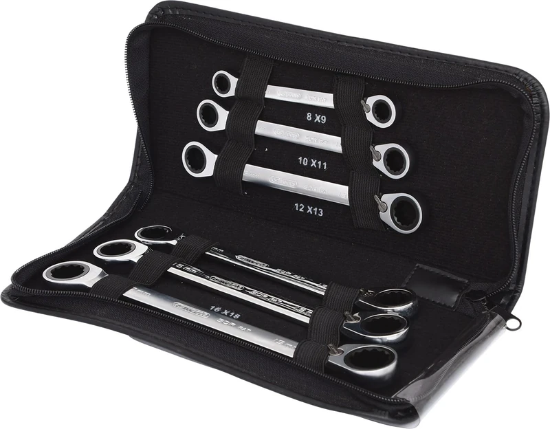 KS Tools 503.4580 GearPlus Rev Double Ring Spanner Set (6 Pieces)