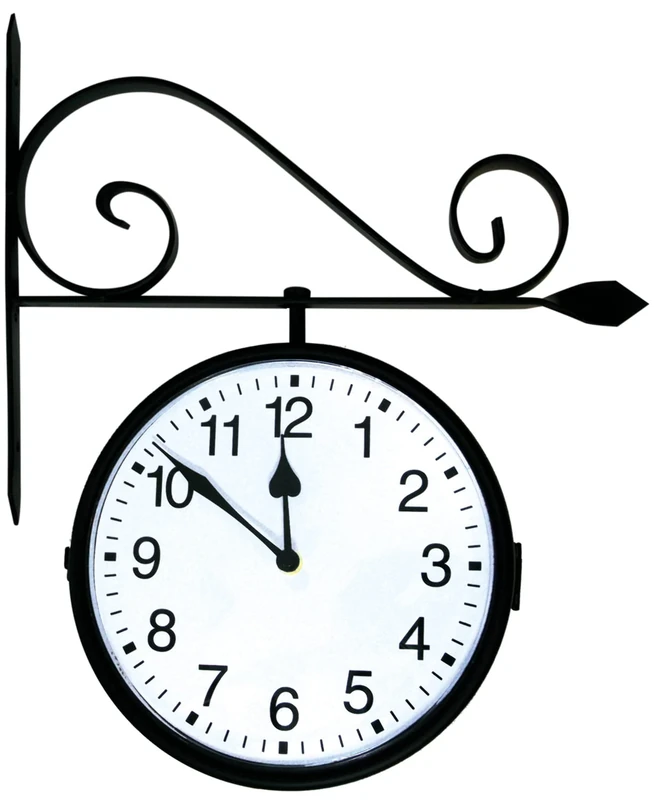 Poolmaster 52608 Double Sided Hanging Clock Indoor or Outdoor Black Medium - Image 1
