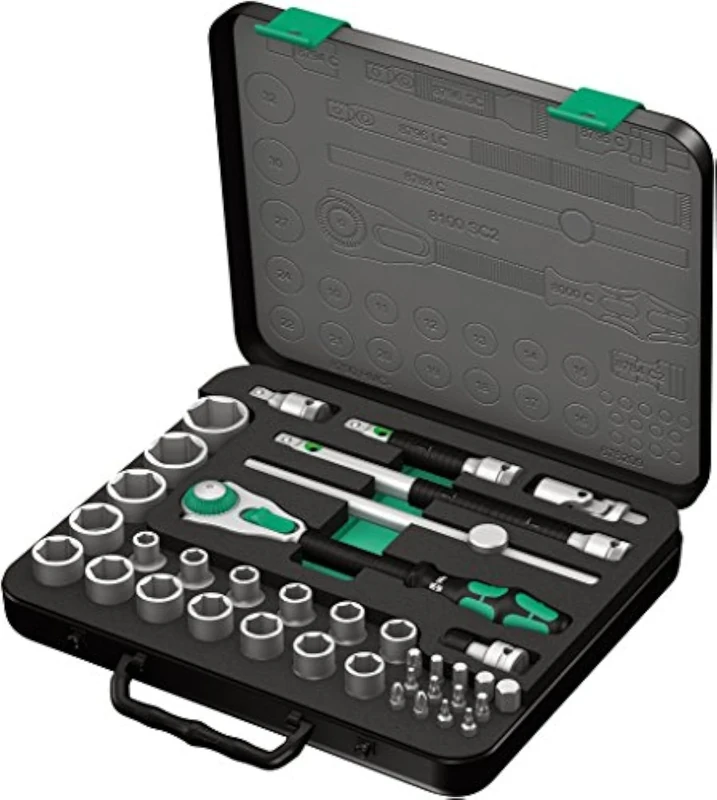 Wera 8100 SC 2 Zyklop Speed Ratchet, Sockets, Bits and Accessories Set, 1/2" Drive, 37PC, 05003645001