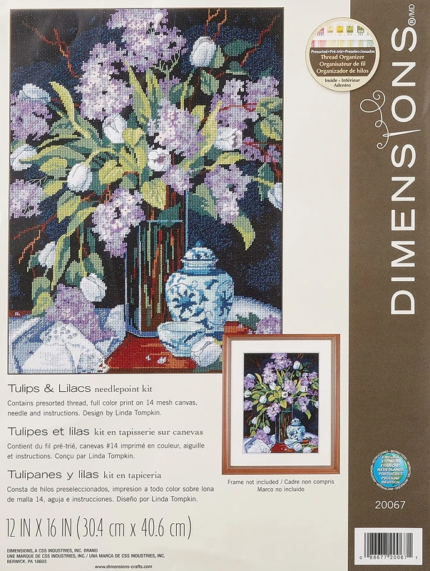 Dimensions Needlepoint: Tulips and Lilacs, Polyester blend, Multi-Colour, Needlecrafts