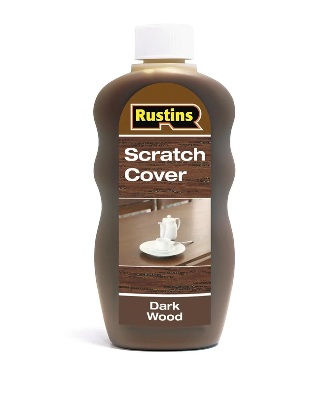 Rustins Scratch Cover Dark – Conceal Surface Scratches on Dark-Toned Wood Furniture -Easy-to-Use Liquid Polish for Restoring and Protecting Wooden Surfaces 300ml