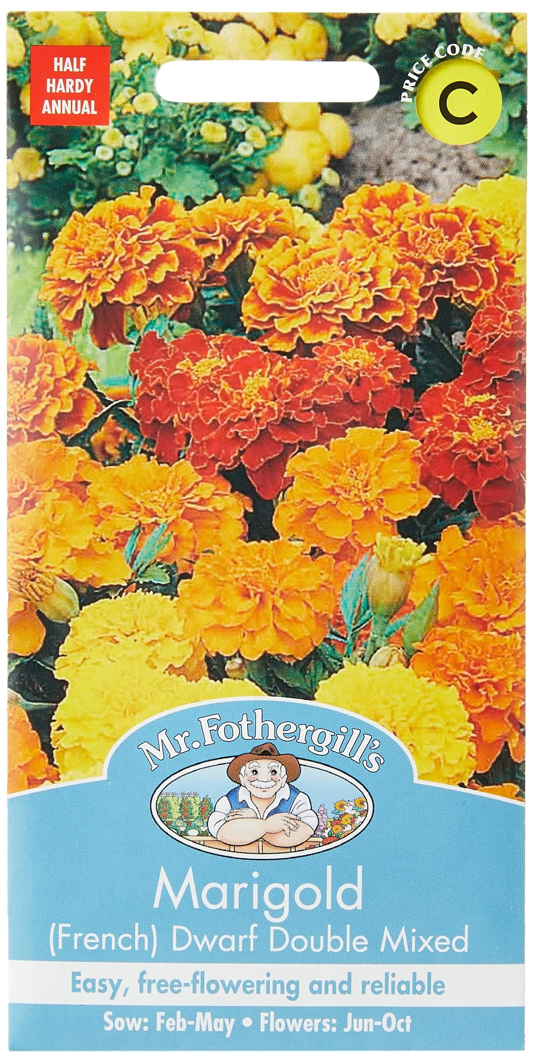Mr Fothergills 20162 Flower Seeds, Marigold (French) Dwarf Double Mixed