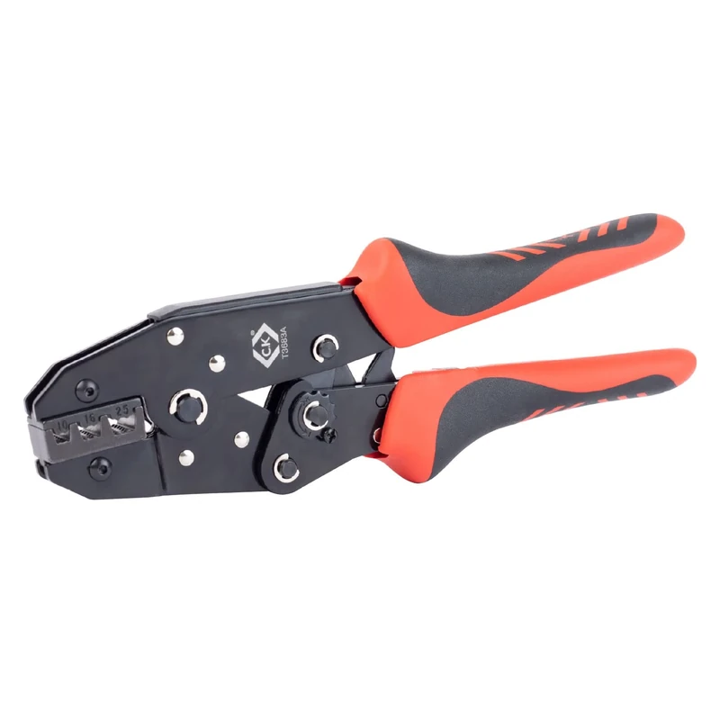 C.K Ratchet Crimping Pliers for Bootlace Ferrules 10-25mm², Multicolor (T3683A)