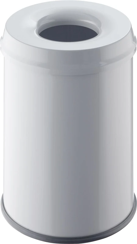 Helit H2515482 Metal Waste Paper Bin with Funnel Top 15 litres Light Grey