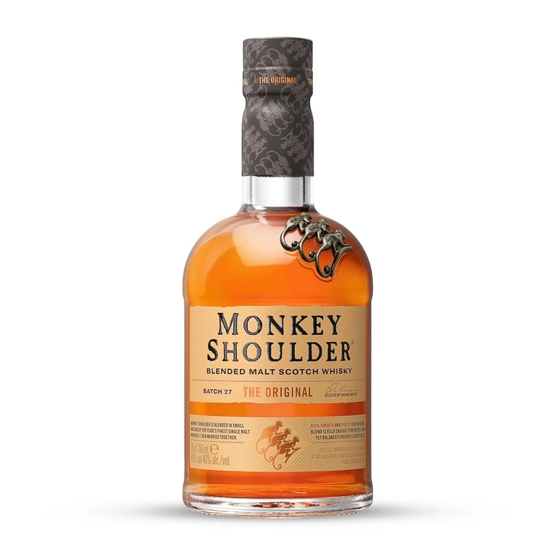 MONKEY SHOULDER Blended Malt Scotch Whisky - The Original - Rich, Smooth & Fruity - Small Batch Whisky - Made For Mixing - The Gift That Raises the Bar - Multi-Award Winning - 40% ABV - 70 cl