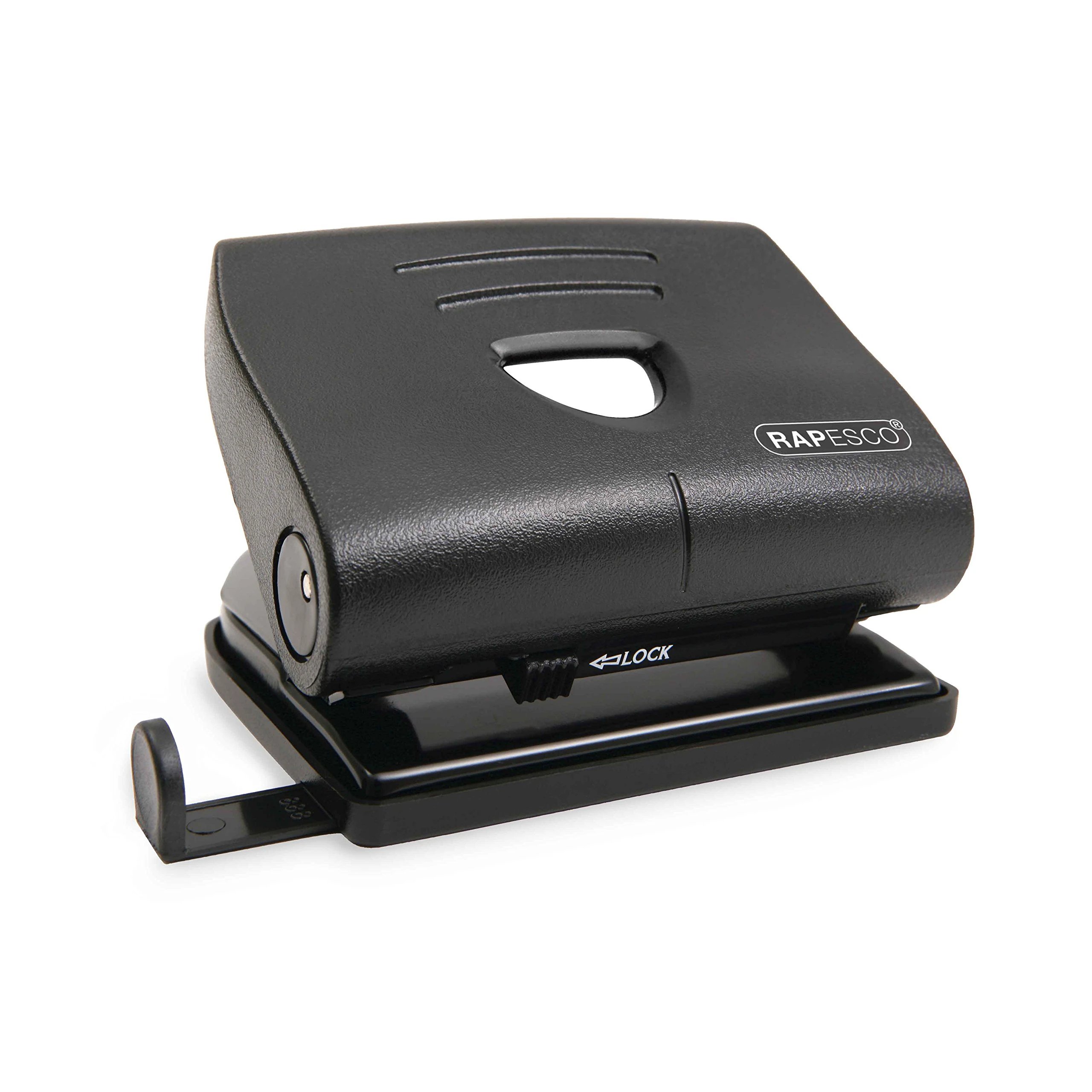 Rapesco PF8700B1 820-P 2-Hole Punch with Antibacterial Protection, 22 Sheet Capacity, Black