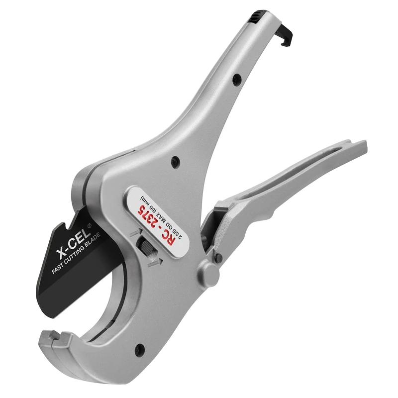 RIDGID 30088 Model RC-2375 Ratchet Action Plastic Pipe and Tubing Cutter, 1/8-inch to 2-3/8-inch Pipe Cutter, Chrome