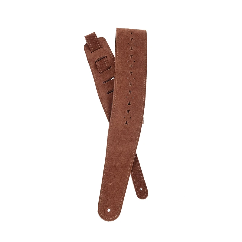 Planet Waves D'Addario Vented Leather Adjustable Guitar Strap, Honey Suede Apache